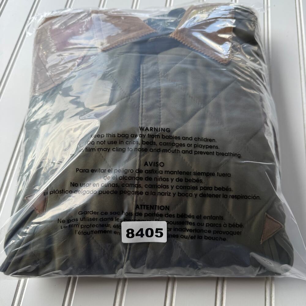 Ralph Lauren Olive Green Men’s Quilted Hunting jacket corduroy collar size L - Picture 8 of 12